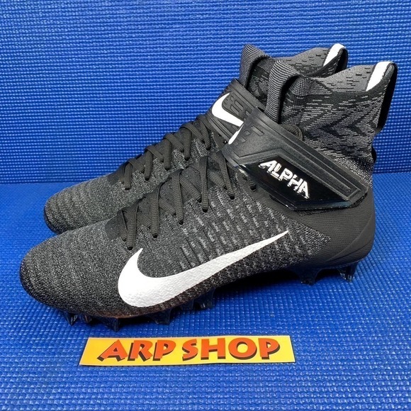 NIKE ALPHA MENACE ELITE 2 Men`s Size 11 Black White Football Cleats A03374-001 main image 5